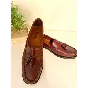 Bass Weejuns Marietta II Burgundy Leather Tassel Kiltie Loafers, Size 8M